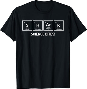 SHARK Science Bites Funny Periodic Table Chemistry T-Shirt - T-Shirt | Black