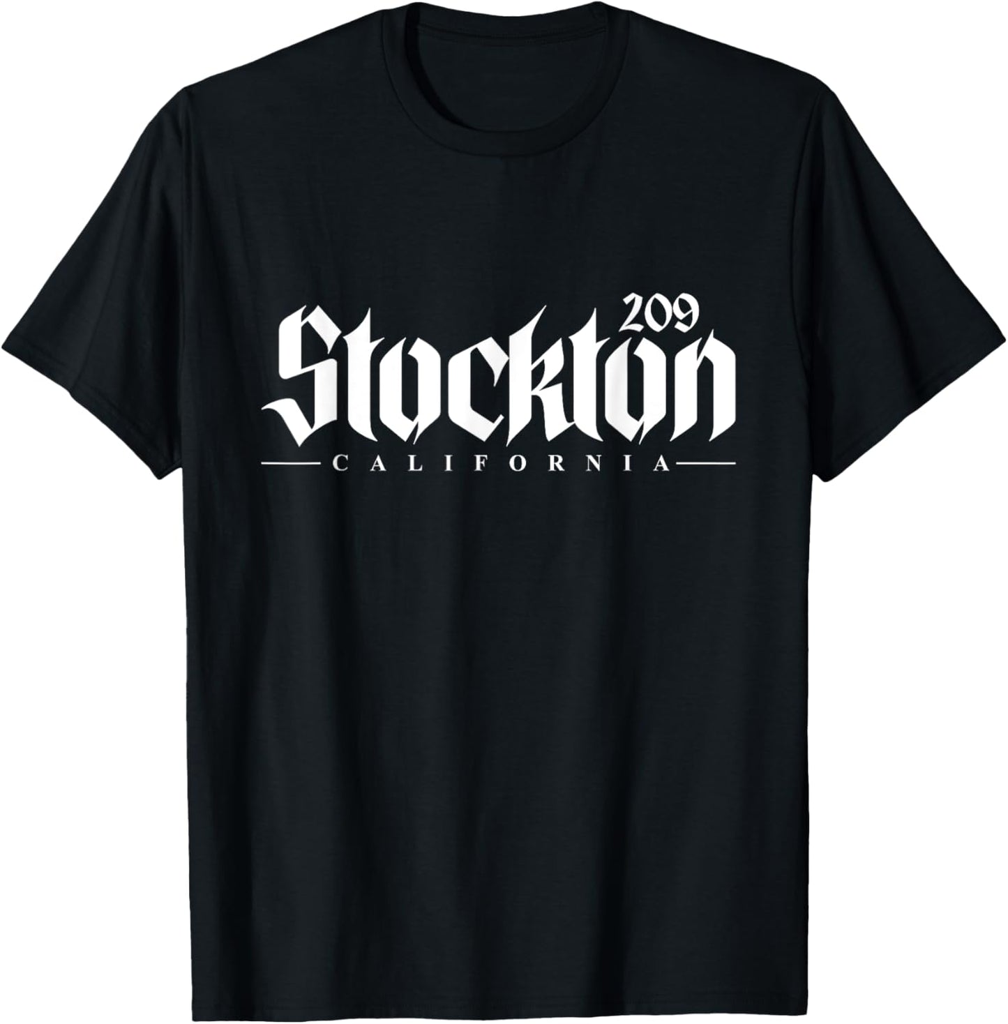 Stockton California 209 Area Code CA USA T-Shirt - T-Shirt | Black