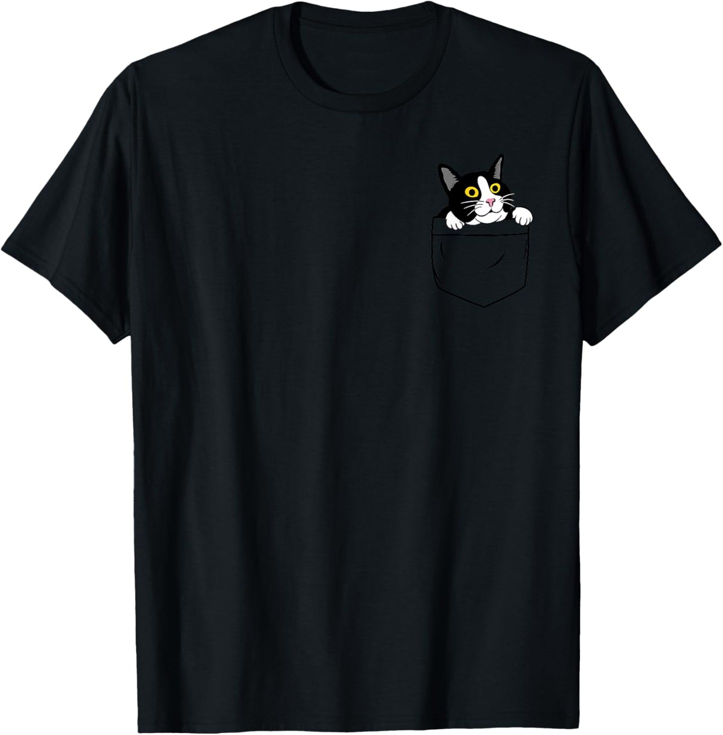 Cute Kitty Cat Pocket - Pocket Cat Funny Cute Cats Lover T-Shirt - T-Shirt | Black