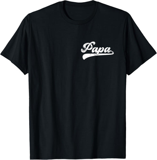 Papa Vintage Retro Father's Day for Papa Grandpa T-Shirt - T-Shirt | Black