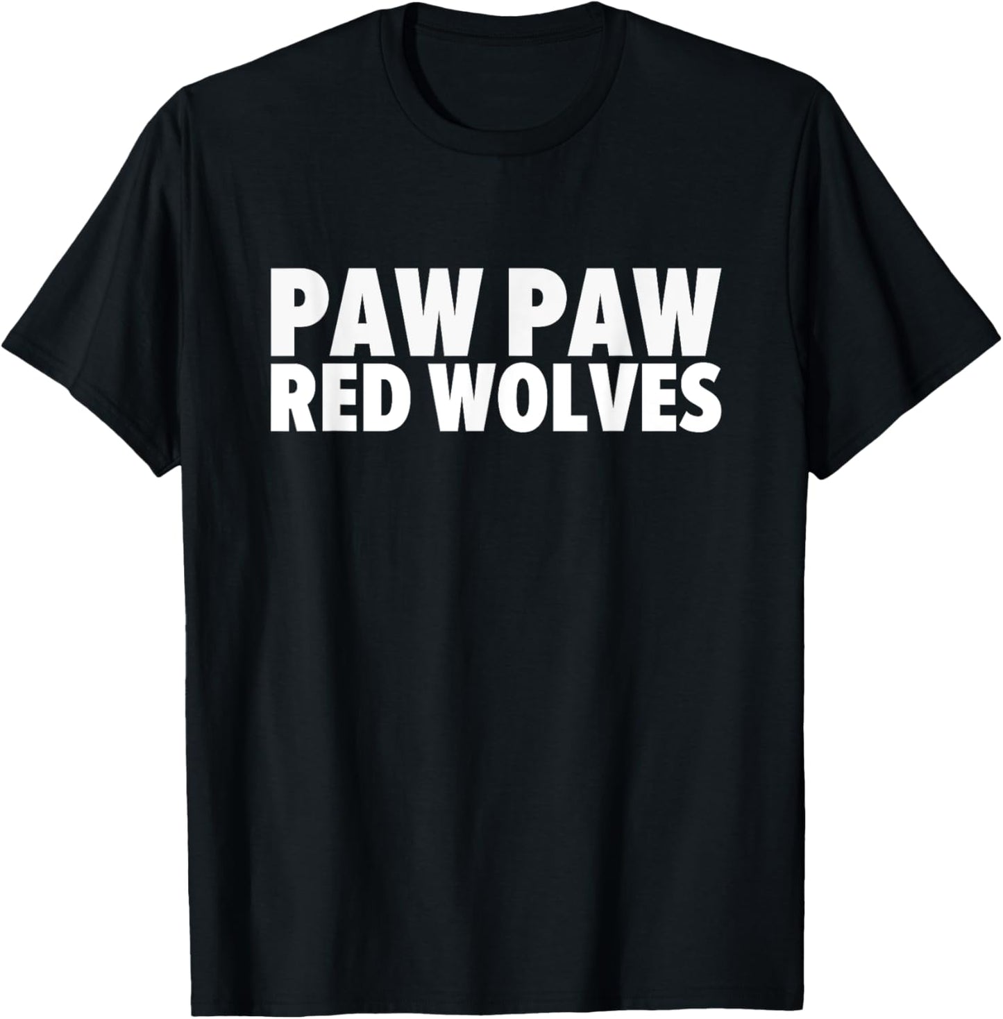 Paw Paw Red Wolves Bold T-Shirt - T-Shirt | Black
