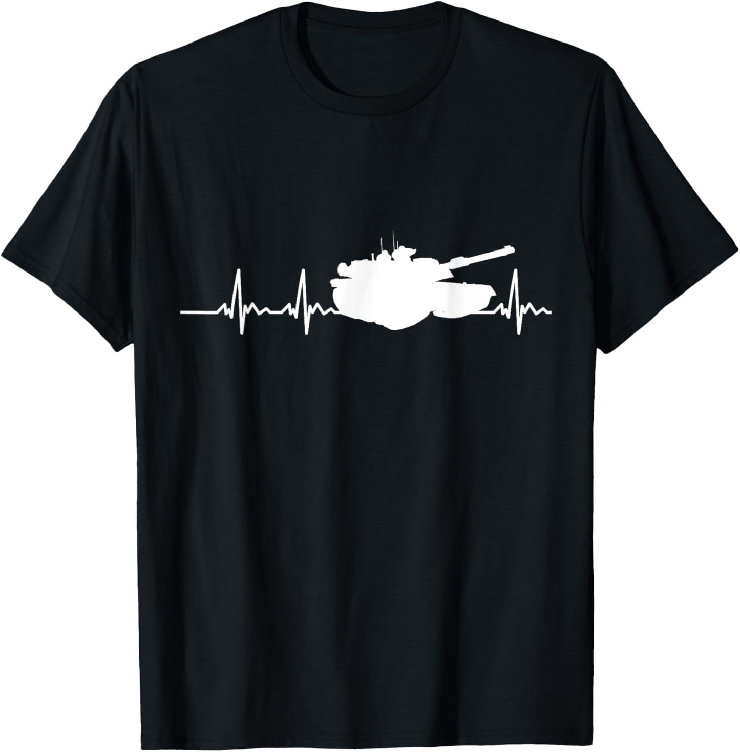 M1 Abrams Tank Heartbeat Proud US Military Battle Tanker T-Shirt - T-Shirt | Black