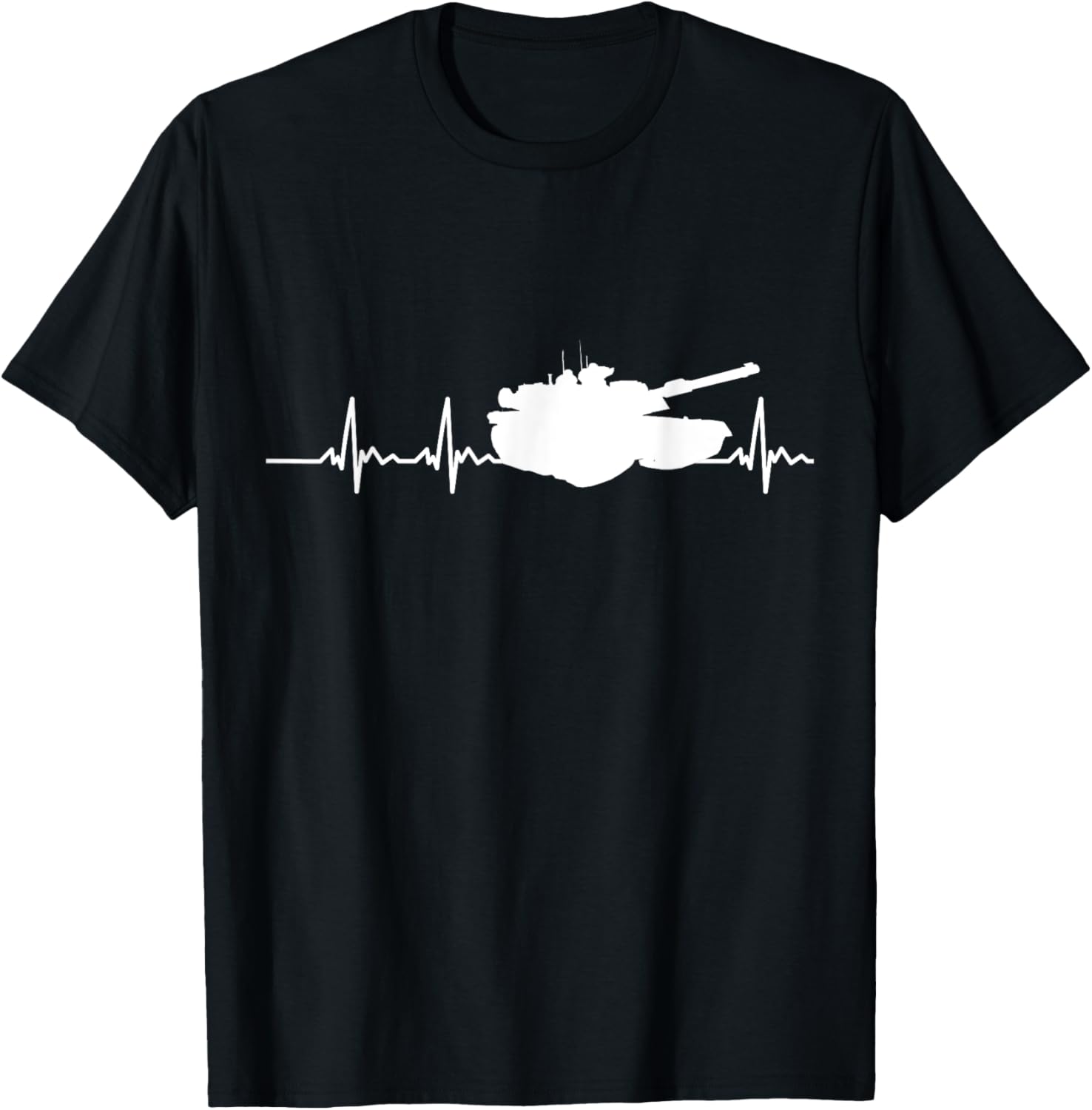 M1 Abrams Tank Heartbeat Proud US Military Battle Tanker T-Shirt - T-Shirt | Black