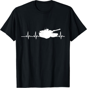 M1 Abrams Tank Heartbeat Proud US Military Battle Tanker T-Shirt - T-Shirt | Black