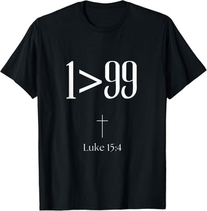 He Left The 99 To Rescue Me Christian Religious T-Shirt - T-Shirt | Black