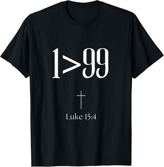He Left The 99 To Rescue Me Christian Religious T-Shirt - T-Shirt | Black