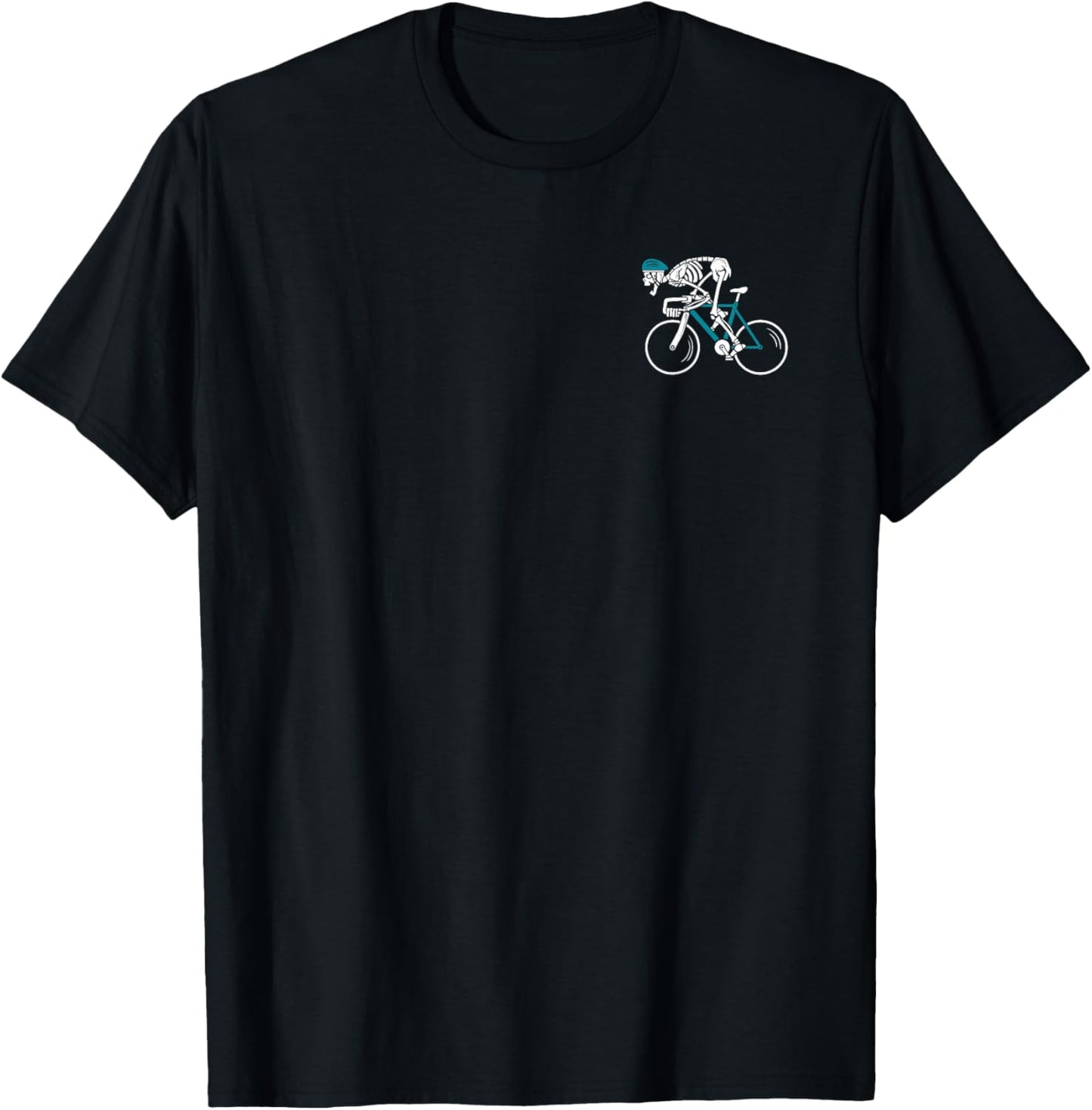 Skeleton Riding Road Bike Bicycle Biking Cycling Cyclist T-Shirt - T-Shirt | Black