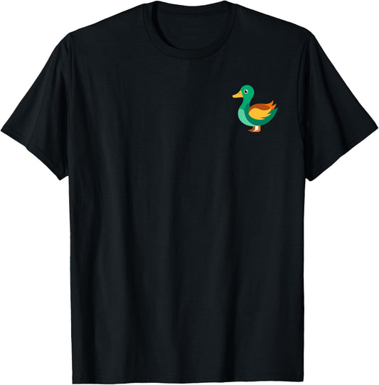 Duck in the Pocket Left Chest Nature Graphic design T-Shirt - T-Shirt | Black