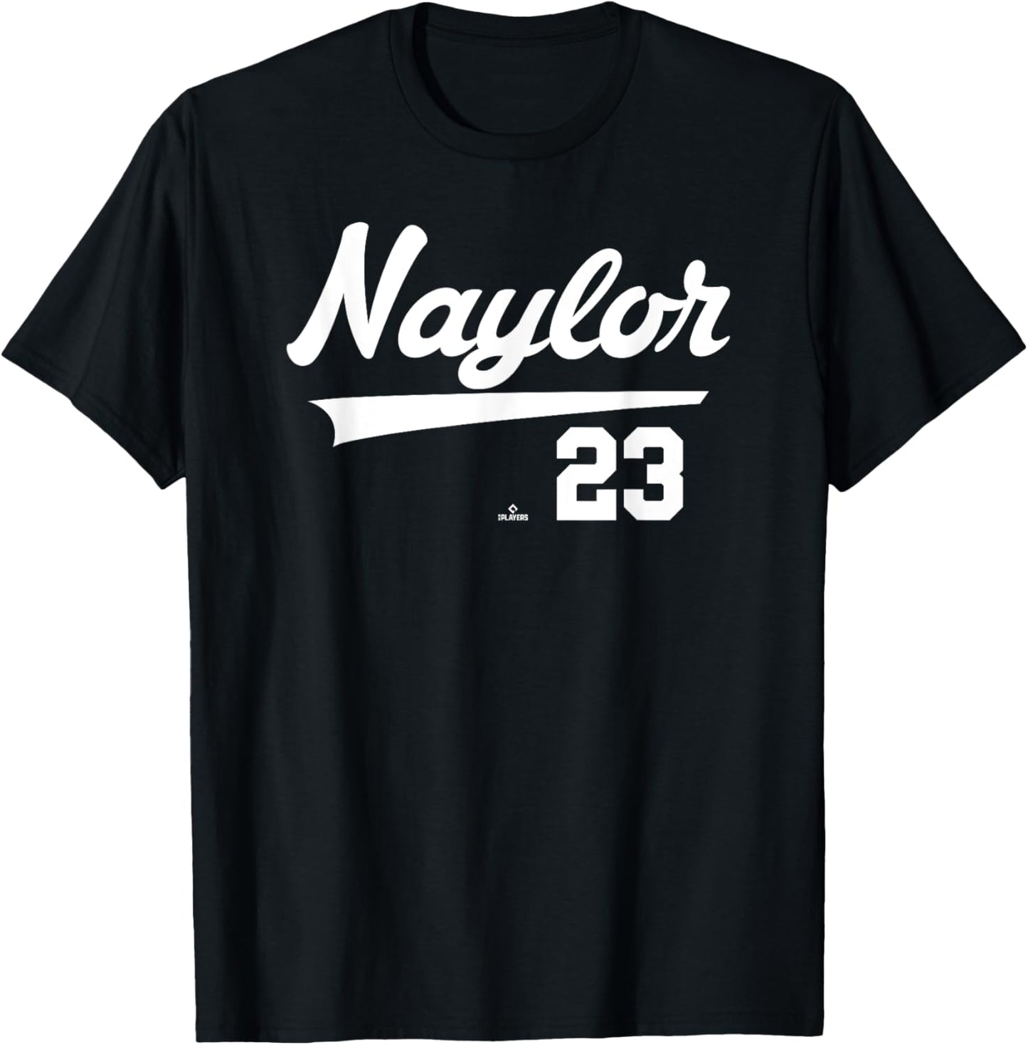 Player Name Swoosh Bo Naylor Cleveland Baseball MLBPA T-Shirt - T-Shirt | Black