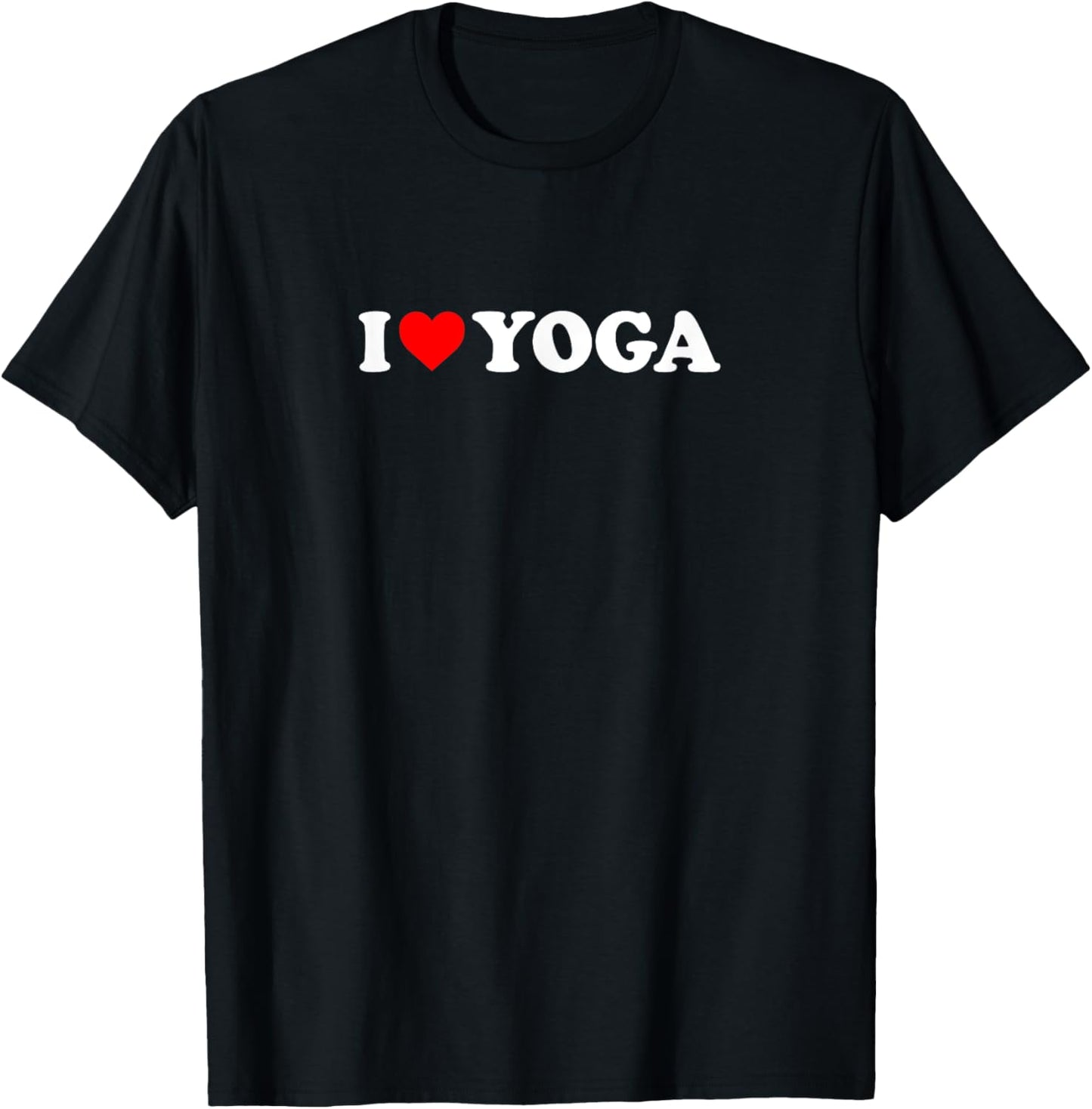 I Love Heart Yoga Simple Cute Funny T-Shirt - T-Shirt | Black