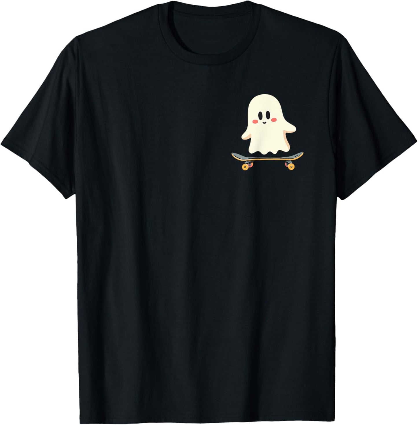 Ghost Skateboard Retro Halloween Costume T-Shirt - T-Shirt | Black