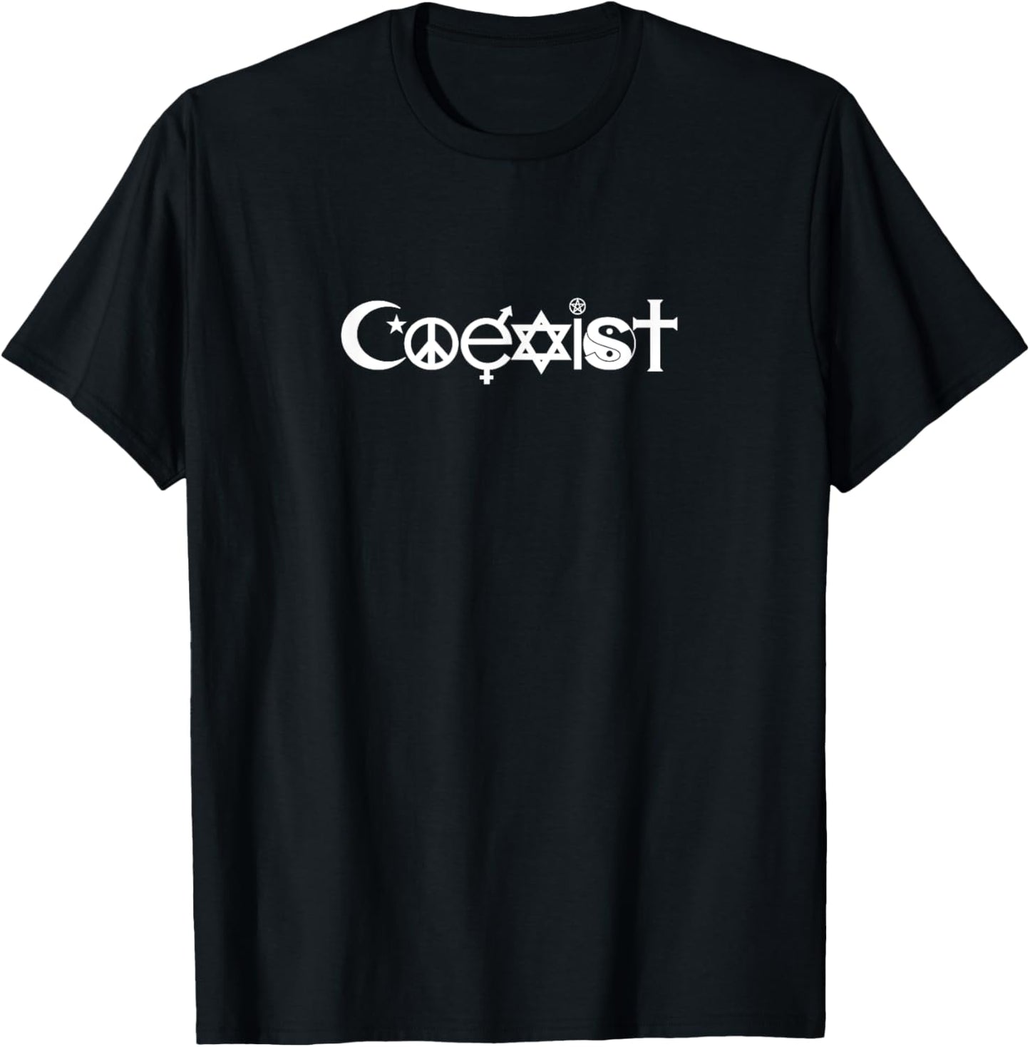 Coexist Peace Religion Equality Rights Humanity Spirituality T-Shirt - T-Shirt | Black