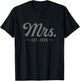 Mrs Est. 2025 Just Married Wedding Wife Matching Mr & Mrs T-Shirt - T-Shirt | Black