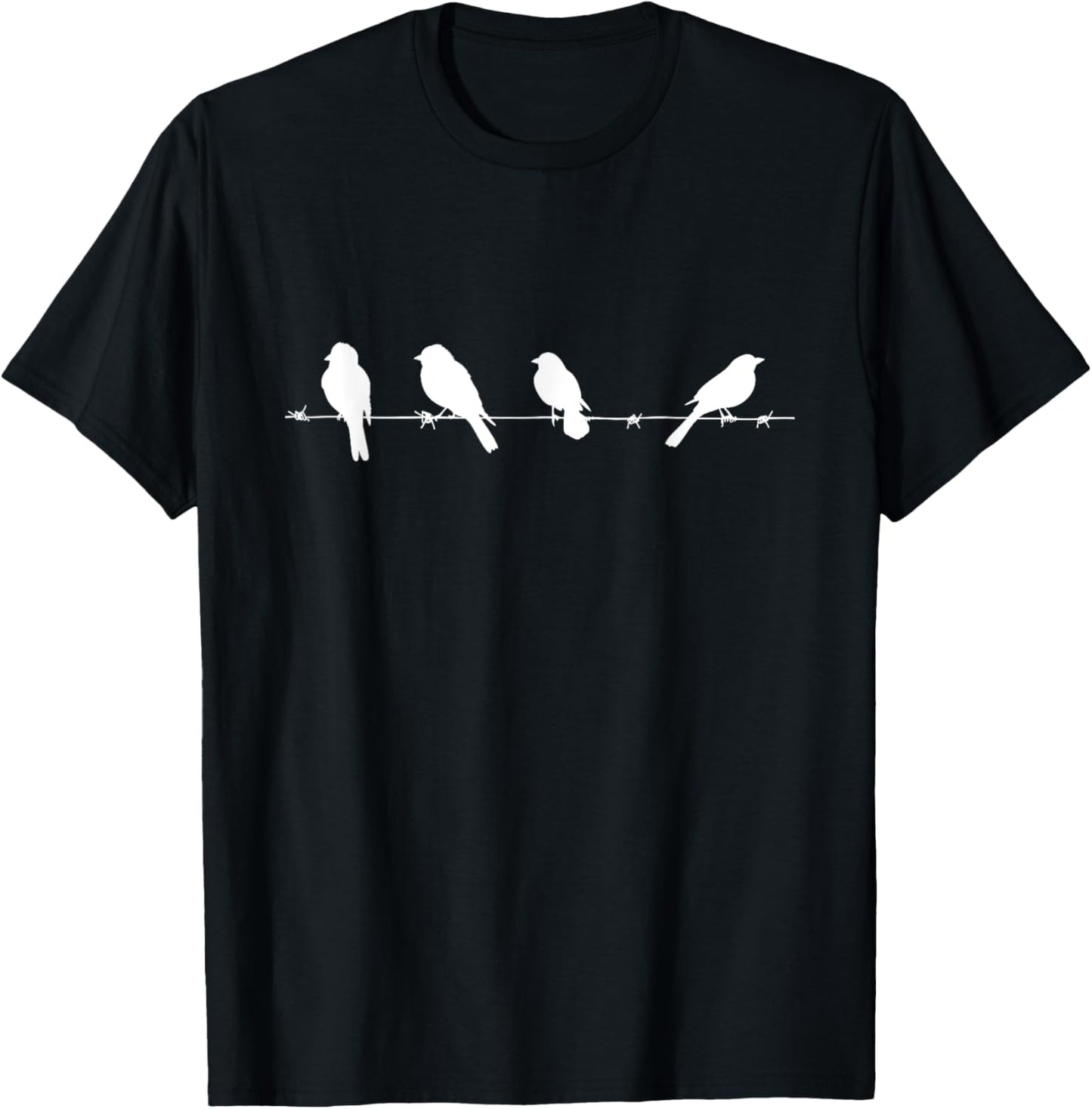 Birds on a Tree, Branch Birding Bird Watchers Gifts T-Shirt - T-Shirt | Black