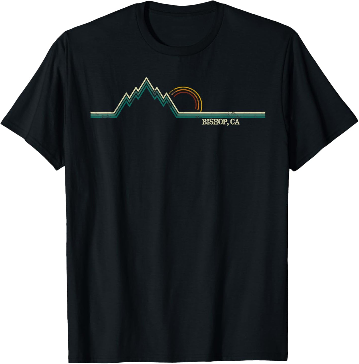 Retro Mountains Bishop, California Summer Hiking Women Kids T-Shirt - T-Shirt | Black