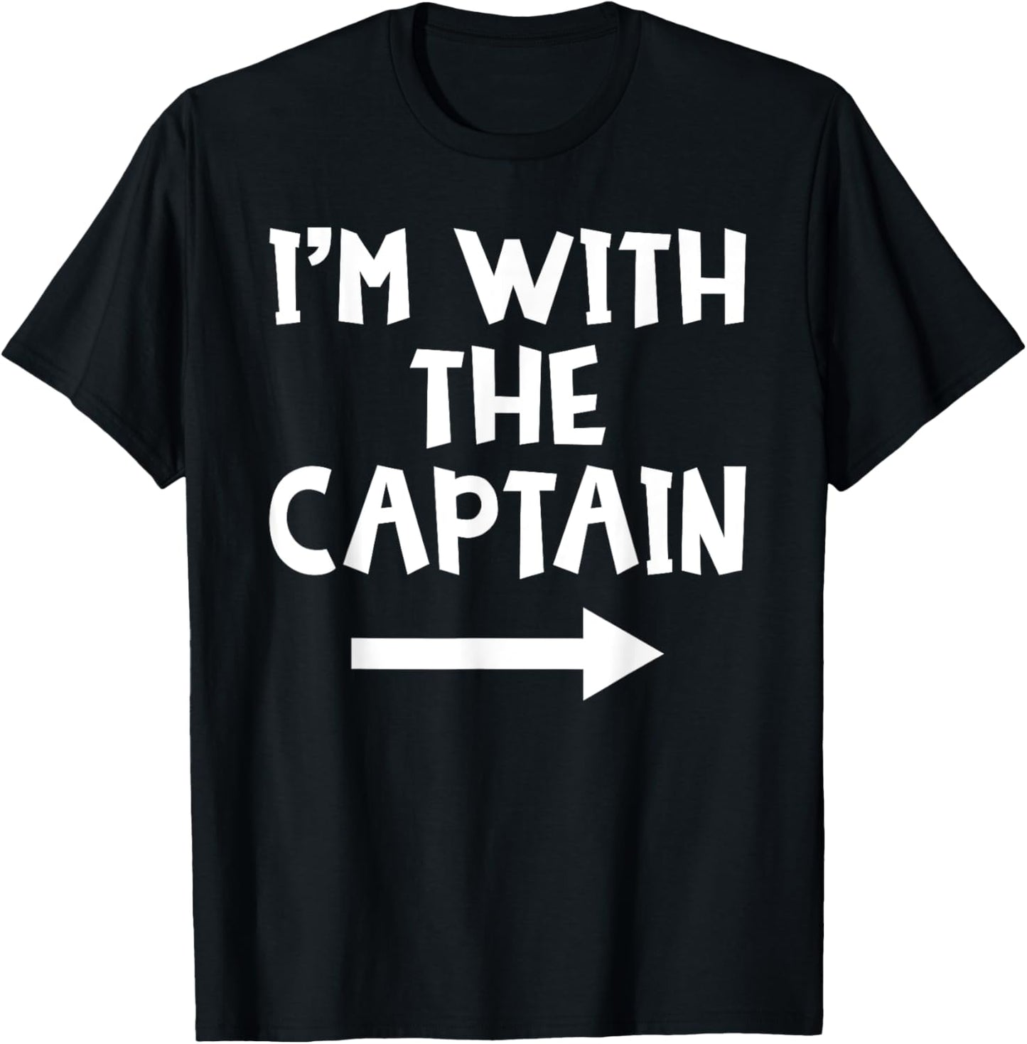 I'm With The Captain Funny Matching Couple Halloween Costume T-Shirt - T-Shirt | Black