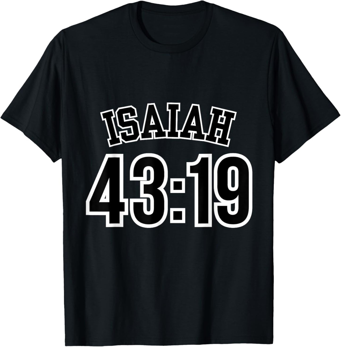 Isaiah 43:19 Sports Jersey Christian Scripture Verse Design T-Shirt - T-Shirt | Black