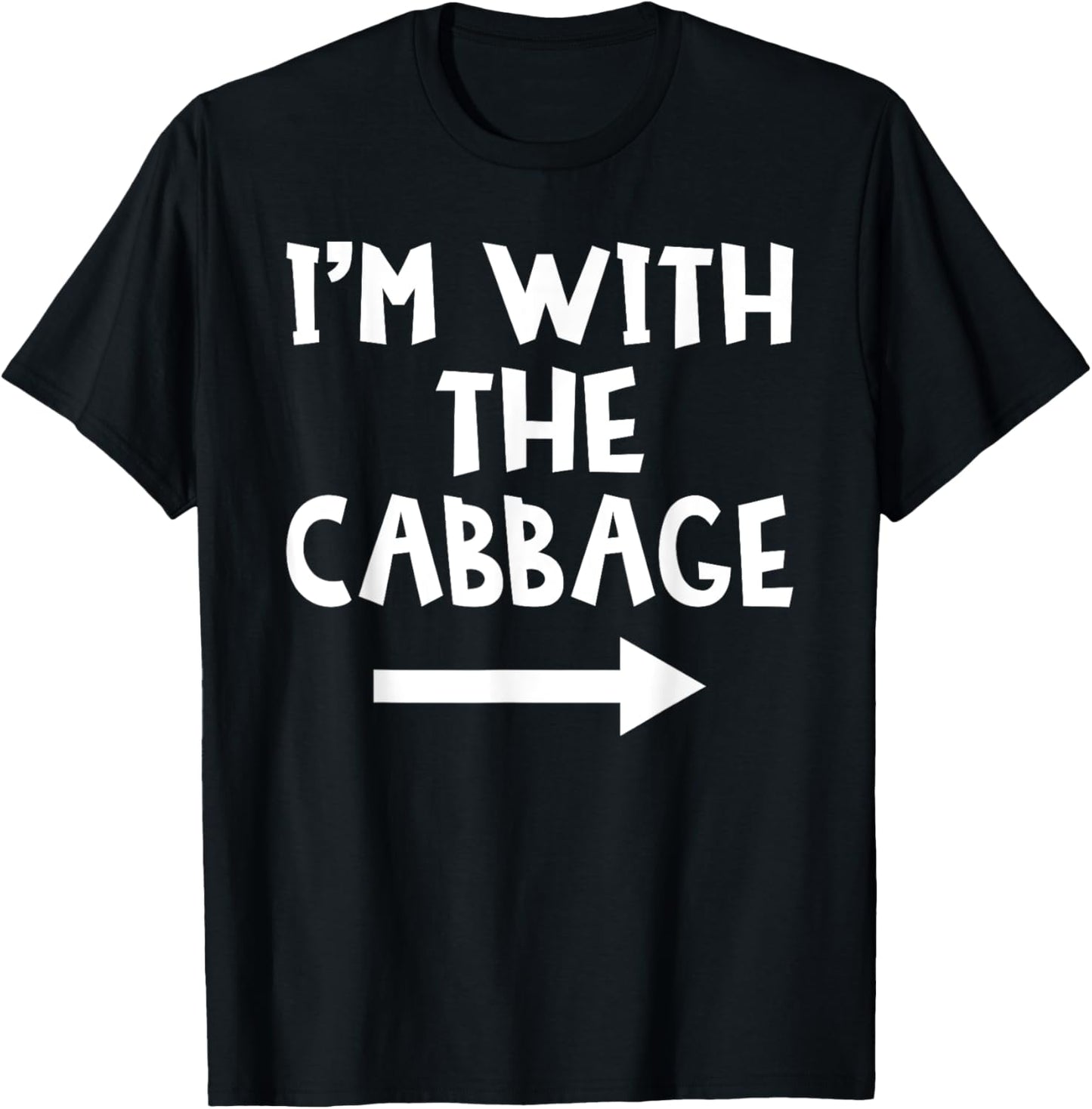 I'm With The Cabbage Funny Matching Couple Halloween Costume T-Shirt - T-Shirt | Black