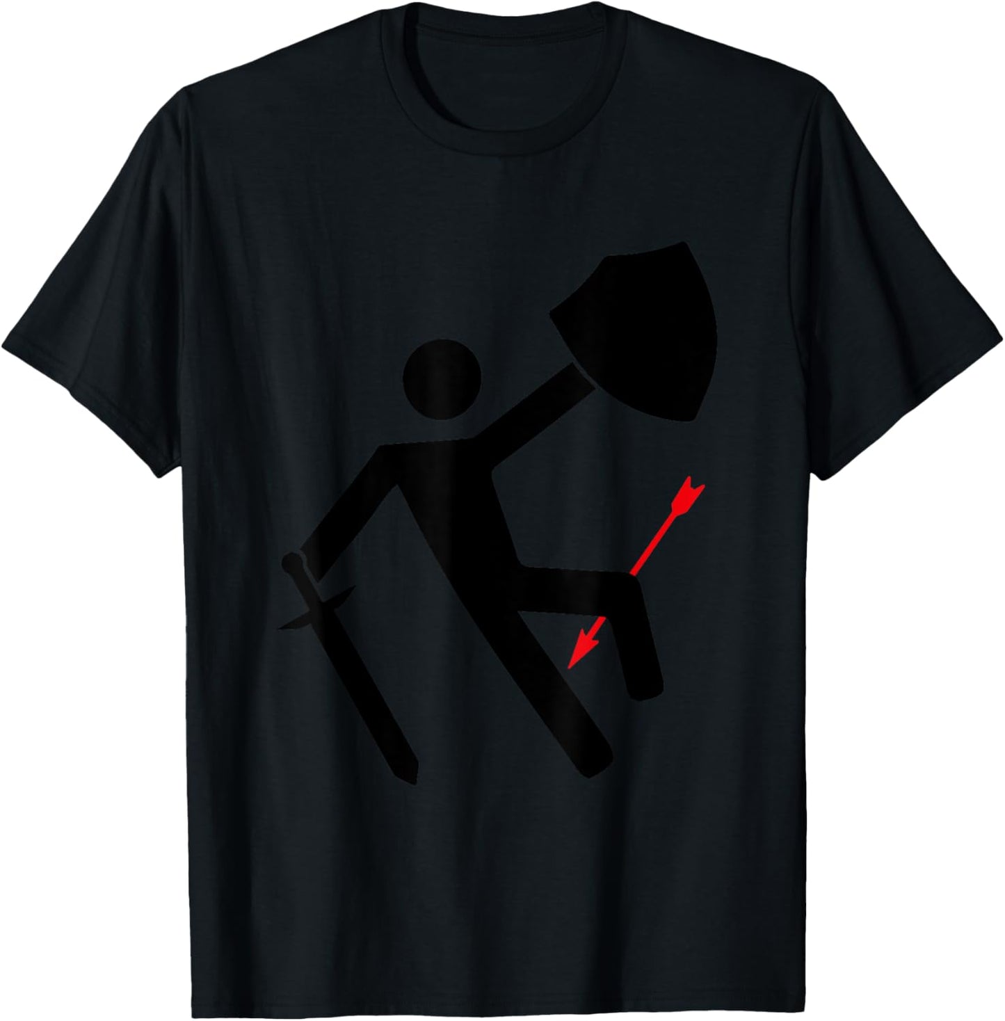 Dad Jokes Arrow To The Knee Warning Sign T-Shirt - T-Shirt | Black