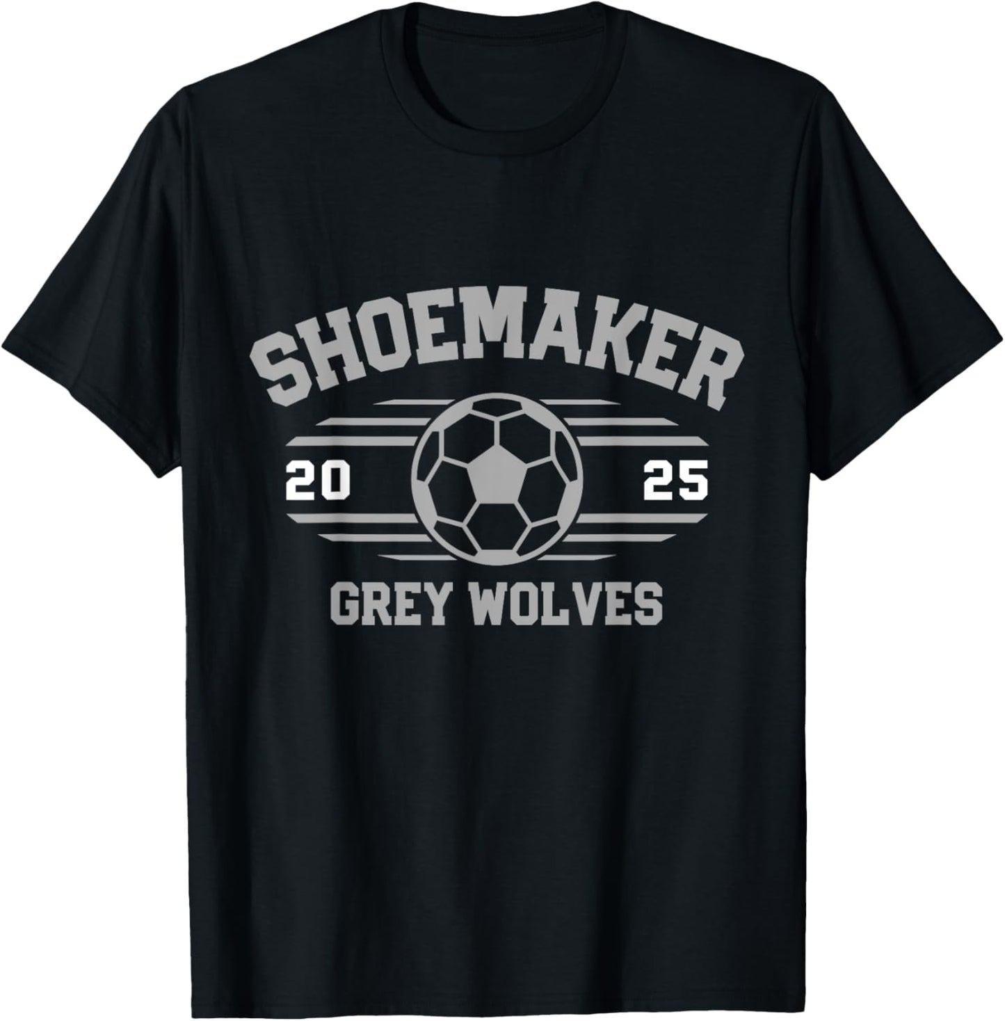 Shoemaker Grey Wolves Soccer Ball 2025 T-Shirt - T-Shirt | Black