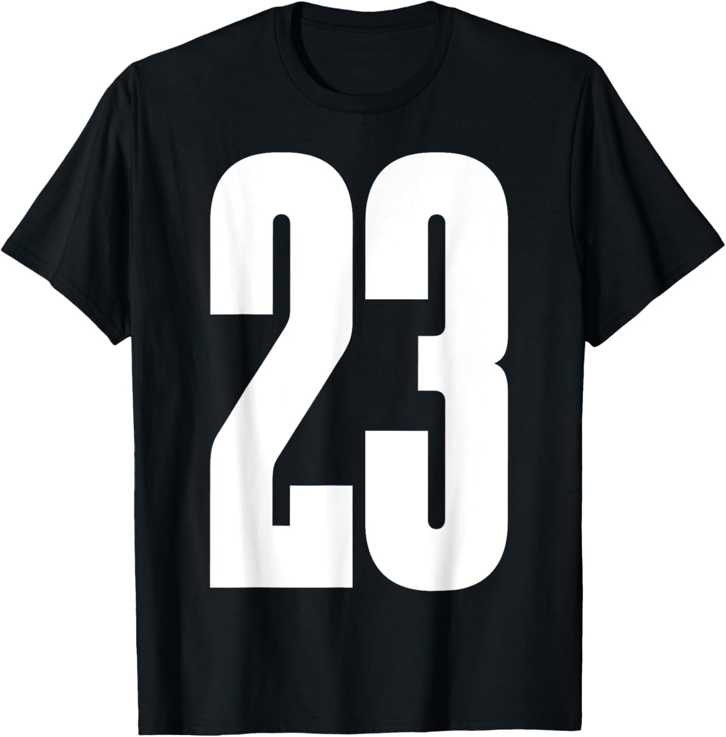 Sports Team White Number #23 T-Shirt - T-Shirt | Black