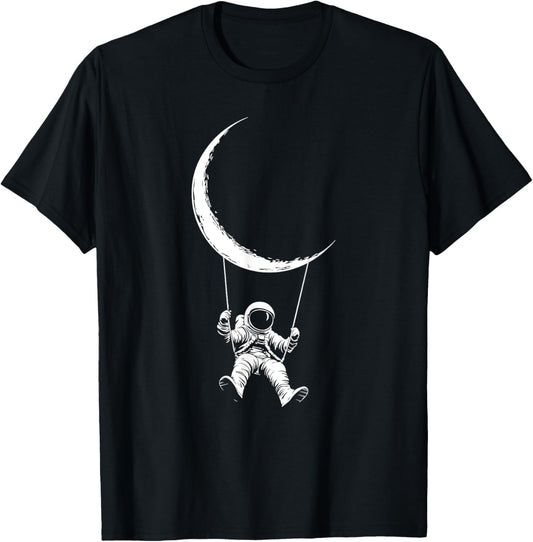 Moon Swing Space Astronaut T-Shirt - T-Shirt | Black