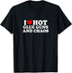 I Love Heart Hot Glue Guns & Chaos Simple Cute Funny T-Shirt - T-Shirt | Black