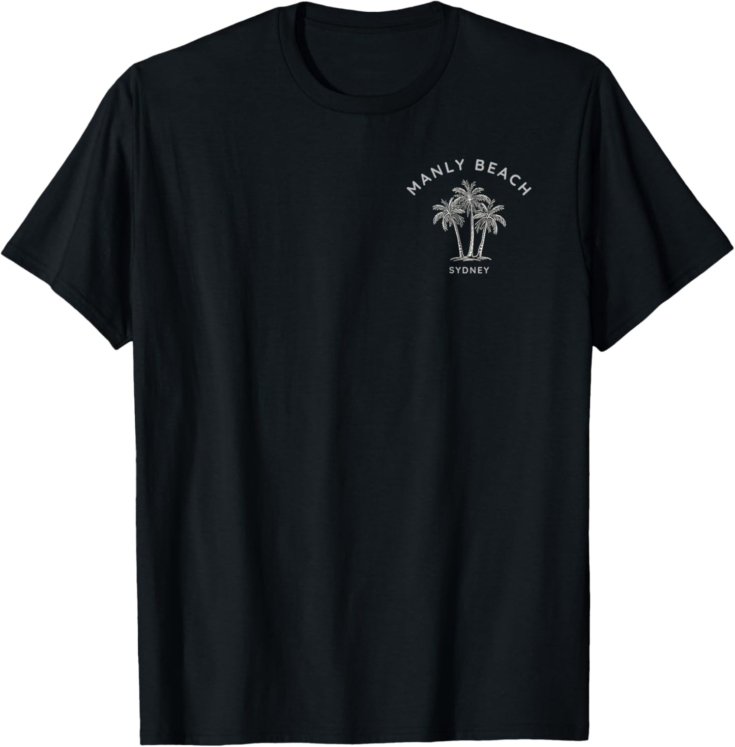 Manly Beach Sydney Australia Palm Tree Sunset Vintage T-Shirt - T-Shirt | Black