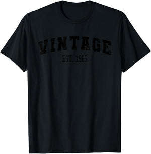 Vintage Est. 1965, 60 Years Old Women 60th Birthday T-Shirt - T-Shirt | Black