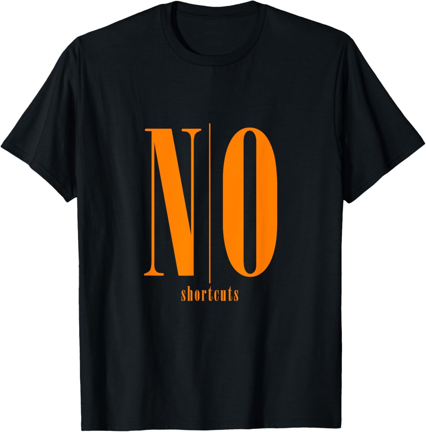 Orange NO shortcuts Orange Graphic T-Shirt - T-Shirt | Black