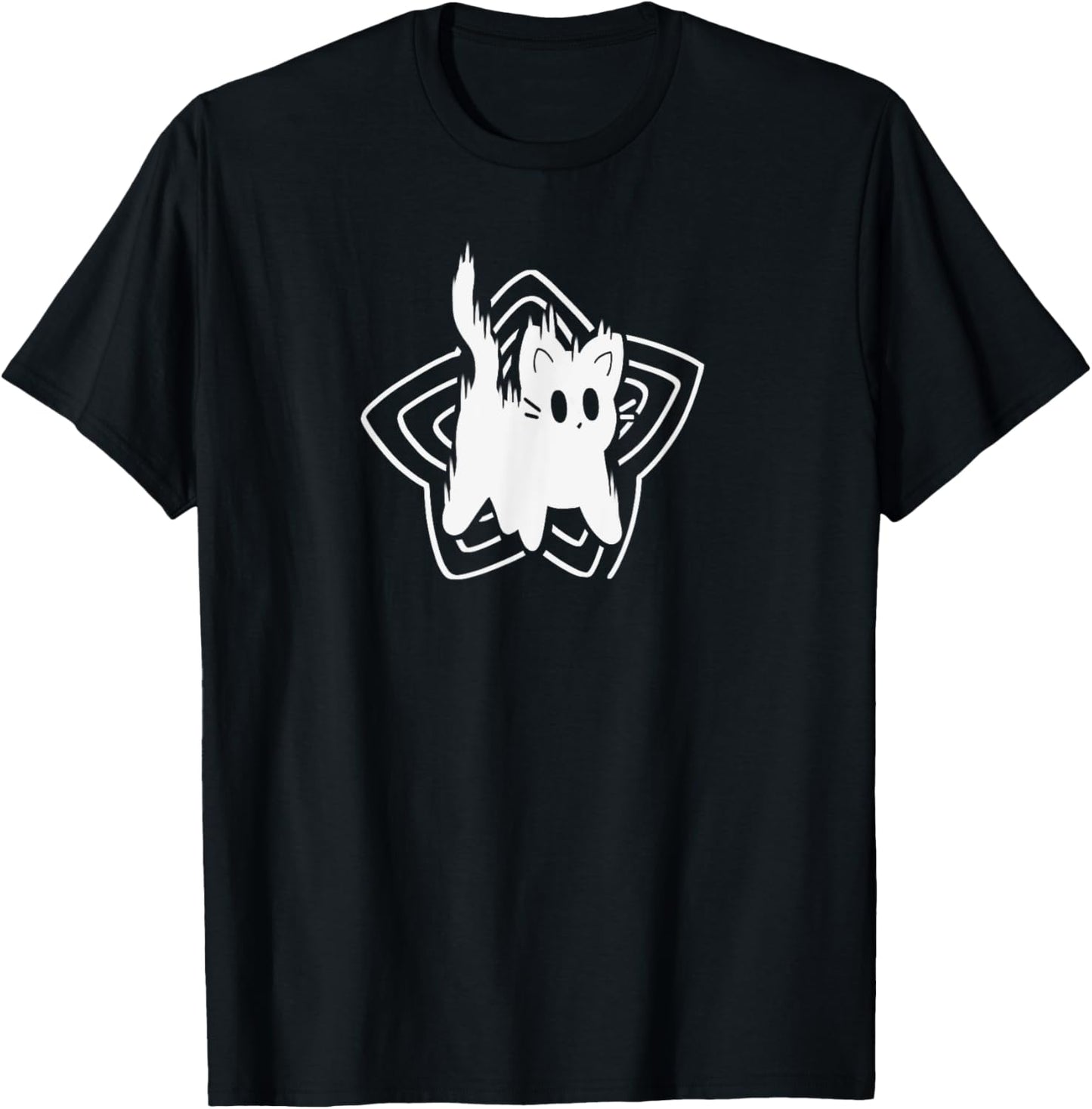 90s Y2K Cute Scary Scared Cat Tomcat Women Kids T-Shirt - T-Shirt | Black