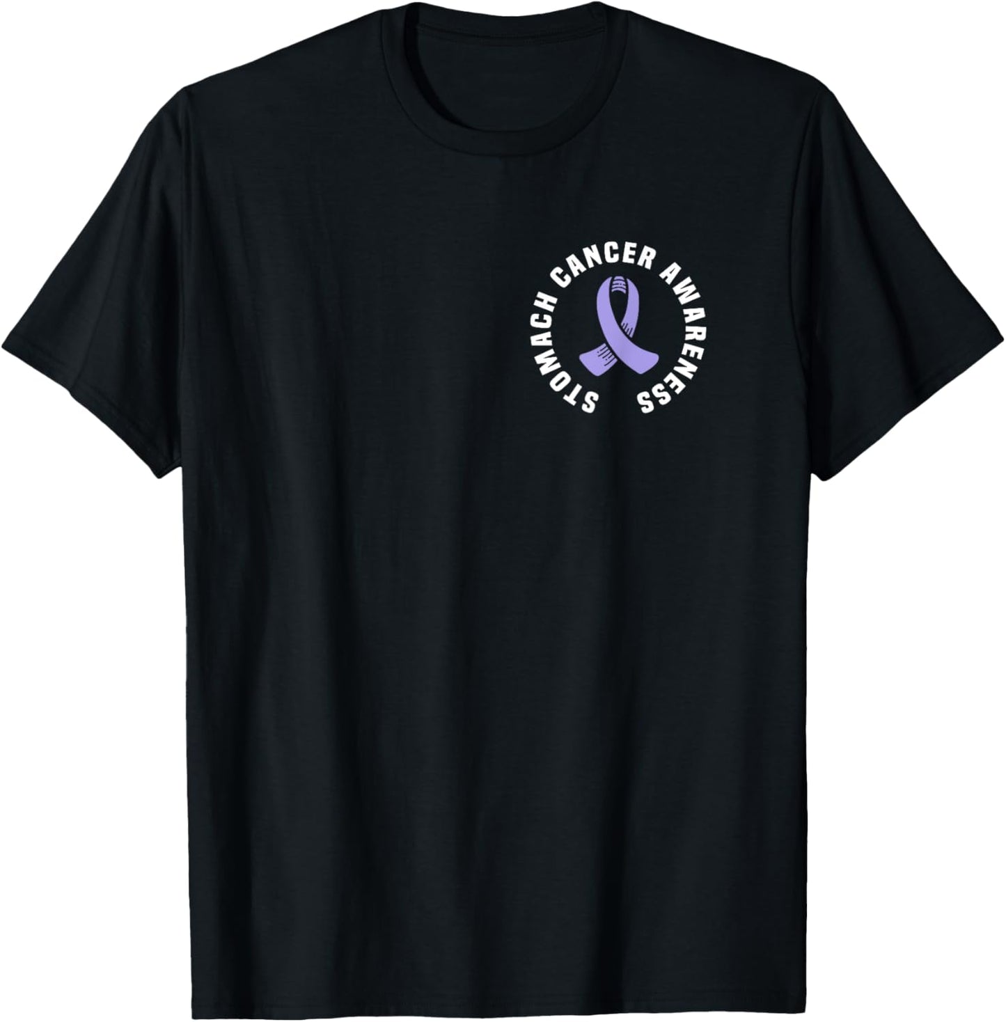 Support Stomach Cancer Awareness Periwinkle Ribbon T-Shirt - T-Shirt | Black
