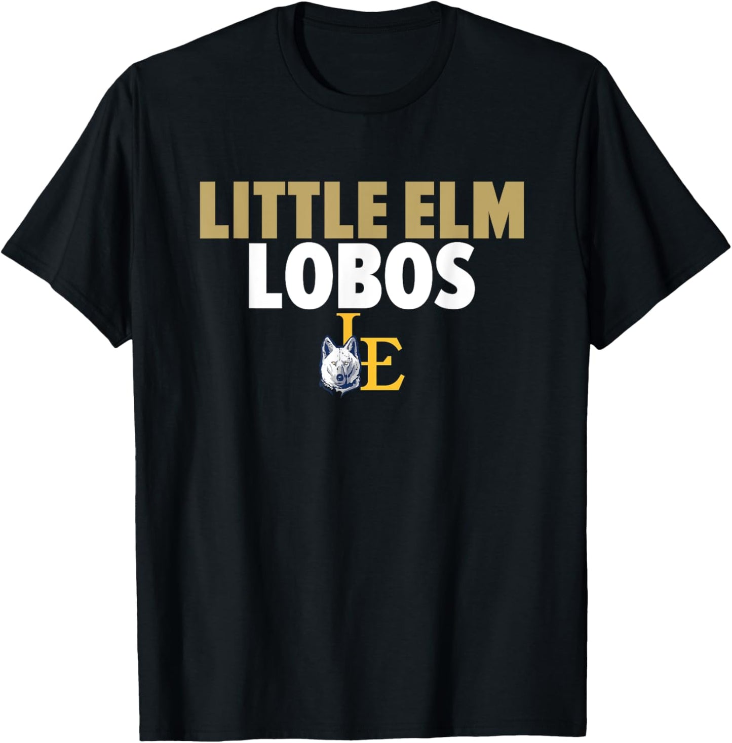 Little Elm Lobos Logo Bold HS T-Shirt - T-Shirt | Black