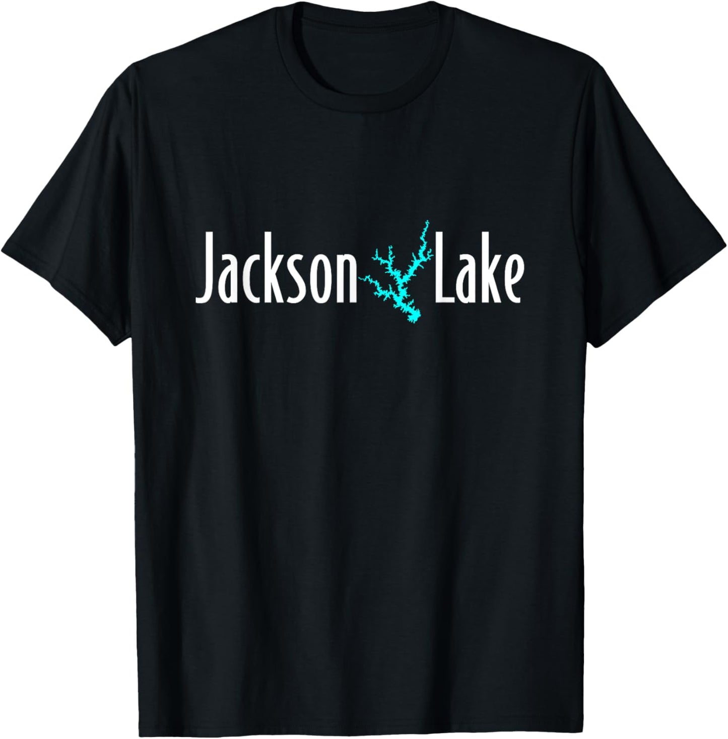 Minimalist Jackson Lake - Georgia T-Shirt - T-Shirt | Black