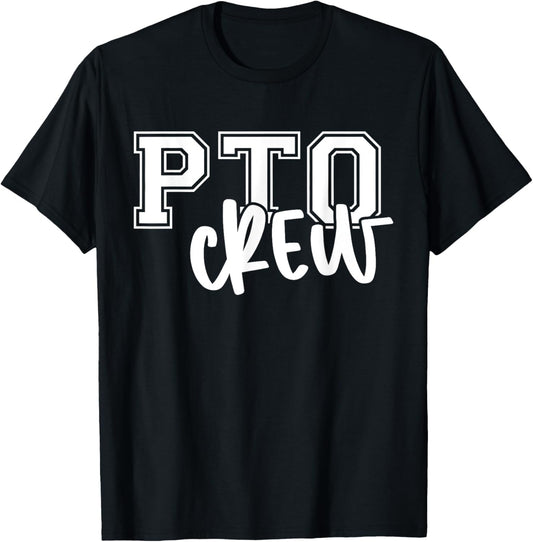 Retro PTO Crew Parent Teacher Organization Back To School T-Shirt - T-Shirt | Black