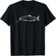 Minimalist Fishing Aesthetic Trout Illustration Smoking Fish T-Shirt - T-Shirt | Black