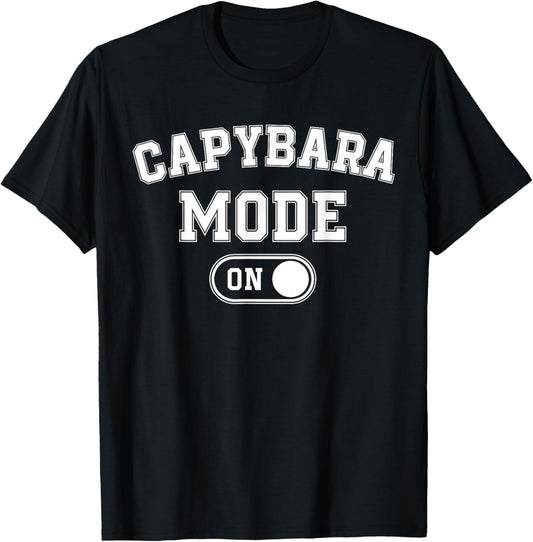 Capybara Mode On Costume Funny Giant Rodent Gift Animal Love T-Shirt - T-Shirt | Black