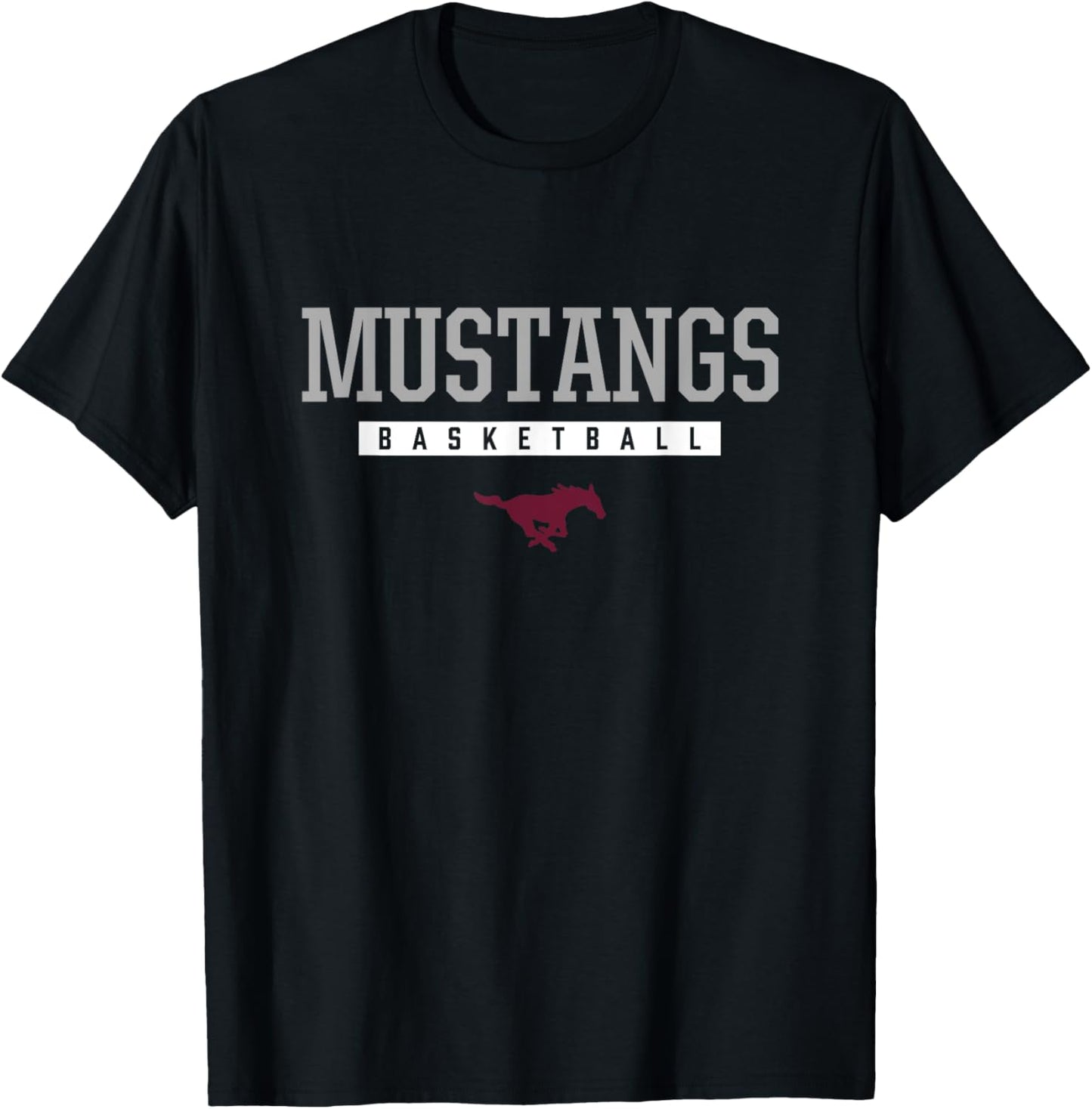 Clifton Mustangs Logo Basketball HS T-Shirt - T-Shirt | Black