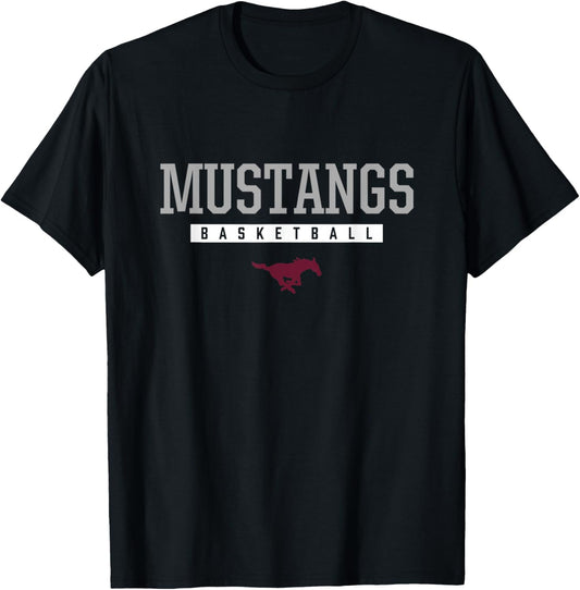 Clifton Mustangs Logo Basketball HS T-Shirt - T-Shirt | Black