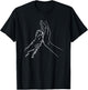 human hand and paw - -Adults, Black, Small, Short Sleeve, Animal Print T-Shirt - T-Shirt | Black