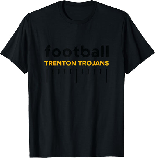 Trenton Trojans Football Lines HS T-Shirt - T-Shirt | Black