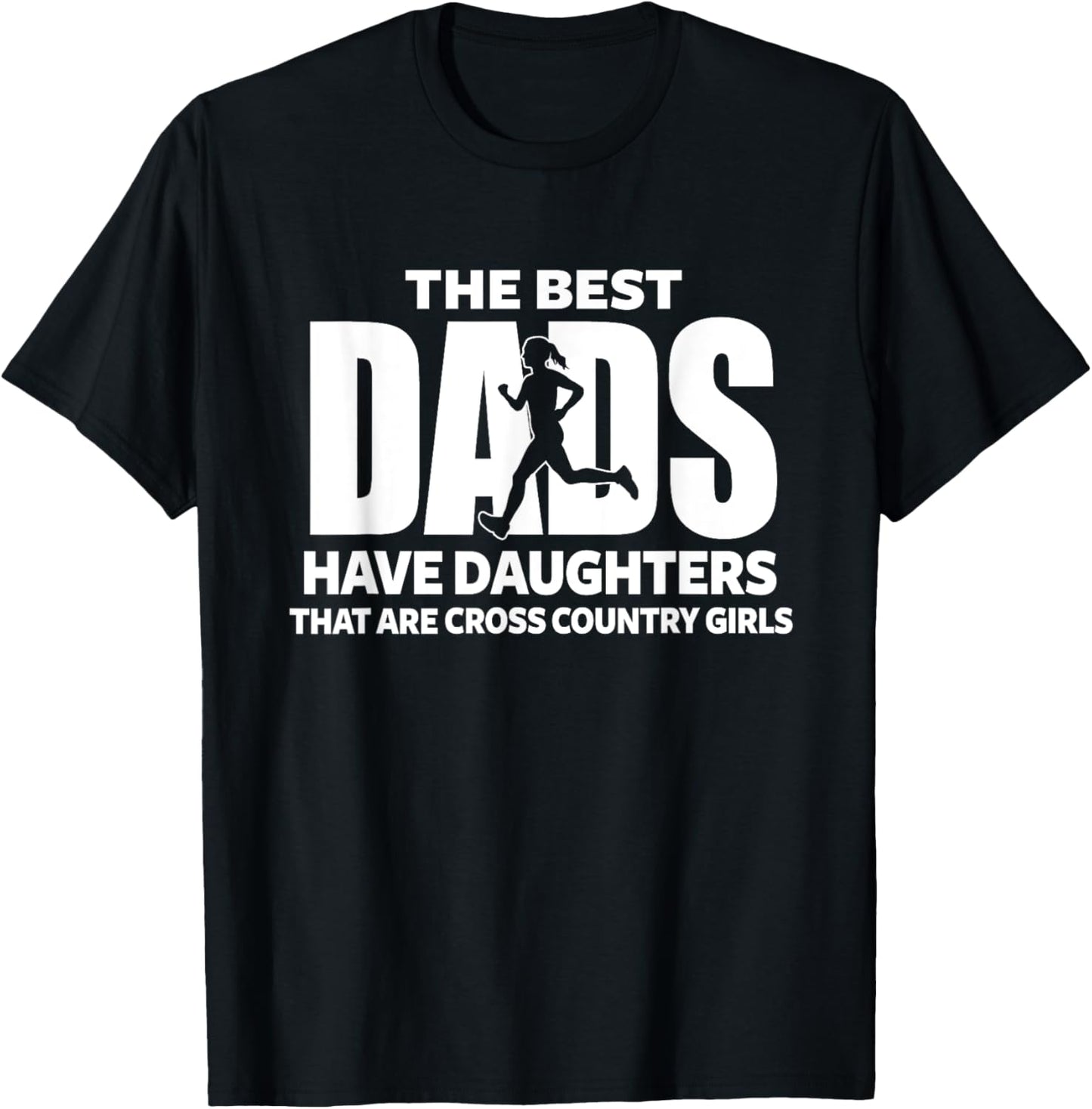 Cross Country Girl Dad Proud Father of Girl Running T-Shirt - T-Shirt | Black