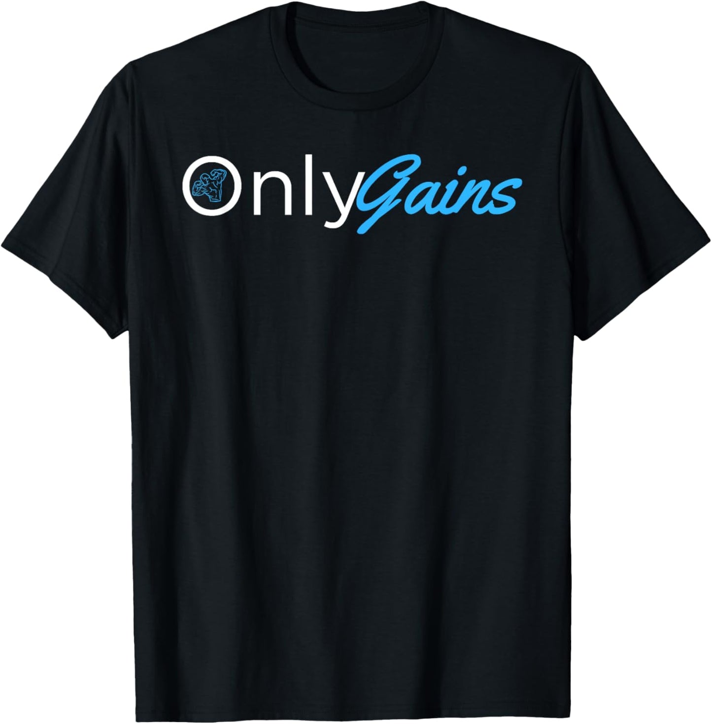 Only Gains - OnlyGains Funny Men's Fitness Bodybuilding T-Shirt - T-Shirt | Black