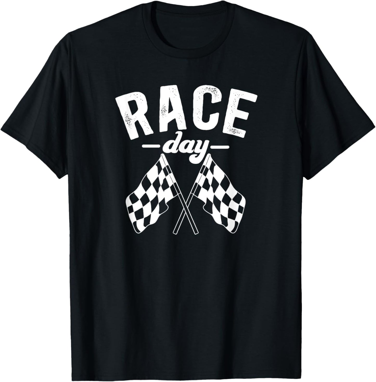 Car Race Day Checkered Flag Race Days Car Racing Day T-Shirt - T-Shirt | Black