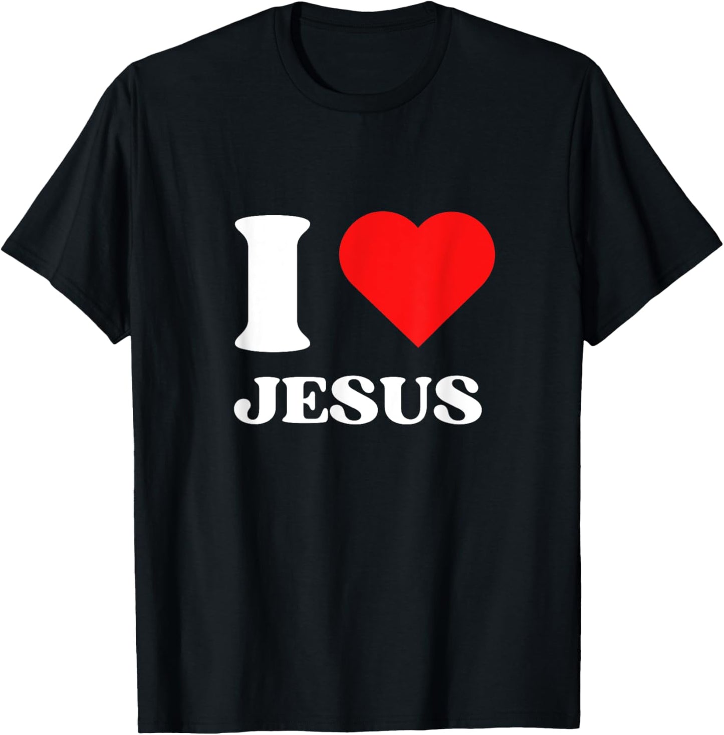I Love Jesus I Heart Jesus Y2k Aesthetic Red Heart Christian T-Shirt - T-Shirt | Black