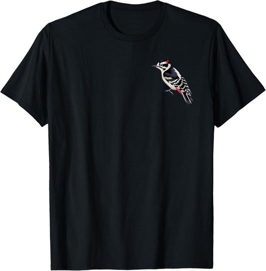 Downy Woodpecker – Nature Lover’s Bird Design T-Shirt - T-Shirt | Black