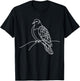 Line Art Bird & Ornithologist Inca Dove T-Shirt - T-Shirt | Black
