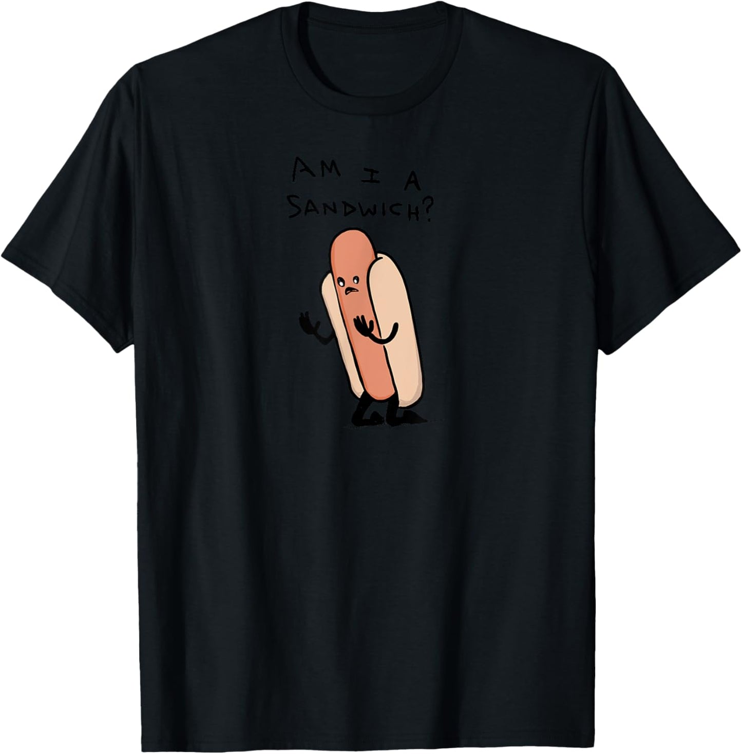 Threadless Nathan W. Pyle Am I A Sandwich? Graphic T-Shirt - T-Shirt | Black