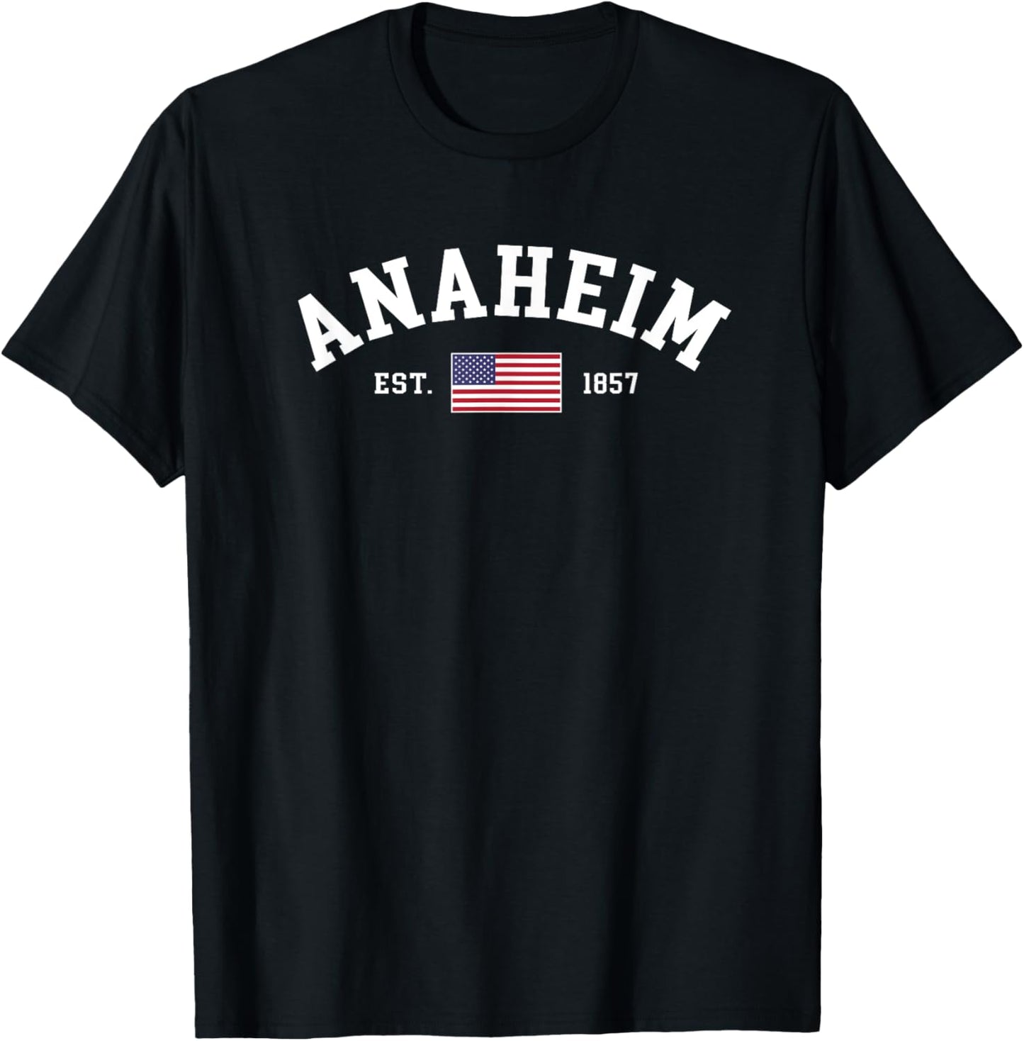 Anaheim California July 4th US Flag Retro Throwback Women Kids Men T-Shirt - T-Shirt | Black