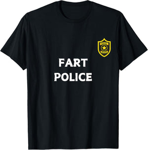 Fun Graphic-Fart Police T-Shirt - T-Shirt | Black